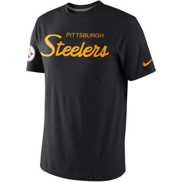 Pittsburgh Steelers Nike Tri-Script Tri-Blend WEM T-Shirt - Black,We sell and wholesale Pittsburgh Steelers Nike Tri-Script Tri-Blend WEM T-Shirt - Black on line form chian!